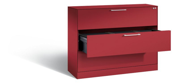 C+P Hängeregistraturschrank Asisto, H1010xB1200xT435mm, Farbe: Rubinrot, Bügelgriff, 146041-313 S10090