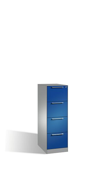 C+P Hängeregistraturschrank Asisto, H1310xB440xT600mm, Farbe: Weißaluminium / Enzianblau, Bügelgriff, 146225-411 S10042