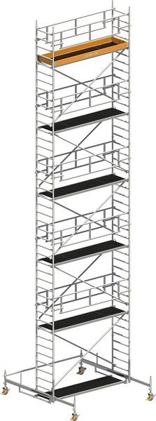 Layher Gerüst Uni Standard P2 SAFETY PLUS mit Doppelgeländer, Max. Plattformhöhe: 10,38 m, 1421110