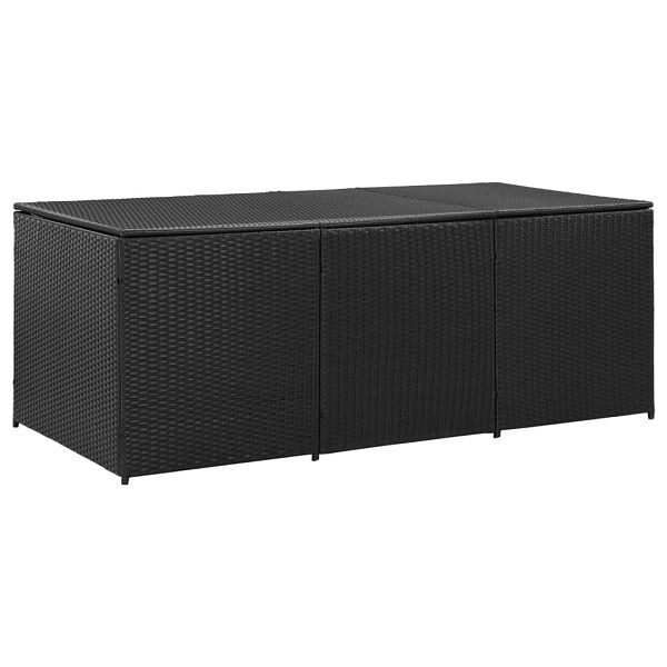 vidaXL Gartenbox Poly Rattan 180x90x70 cm Schwarz, 46477