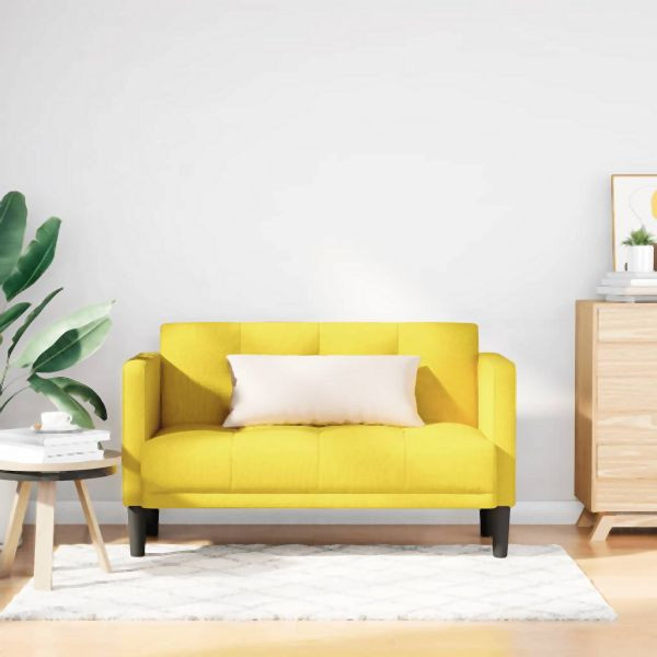 vidaXL Zweisitzer-Sofa Gelb 111 cm Abmessung Stoff, 4100567