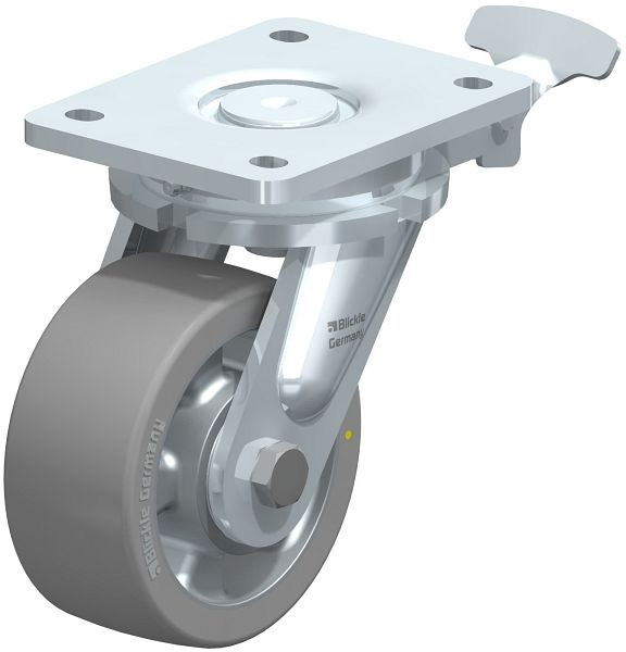 Blickle LO-ALTH 127K-AS-RI4 Stahlgeschweißte Schwerlast-Lenkrolle, Blickle Extrathane®, Grau, 852540