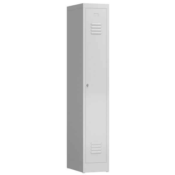 Lüllmann ClassiX Garderobenschrank, 1 Abteil, 1800 x 310 x 500 mm, signalweiß, X-510117