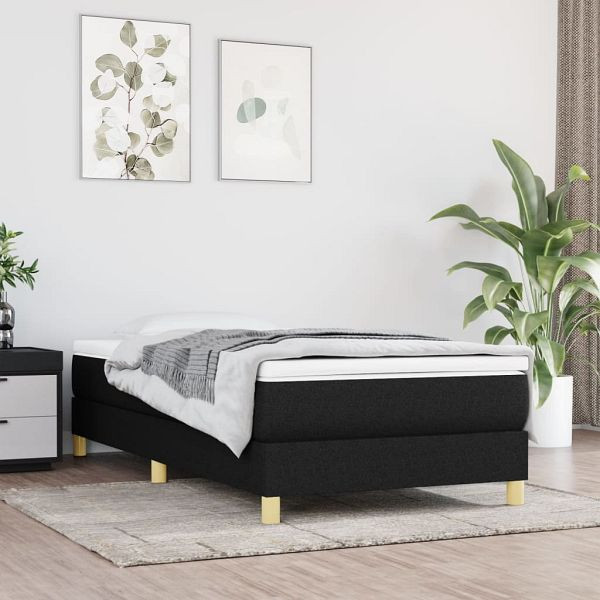 vidaXL Bettgestell Schwarz 100x200 cm Stoff, Material: Stoff (100% Polyester), Sperrholz, Holzwerkstoff, 3120592