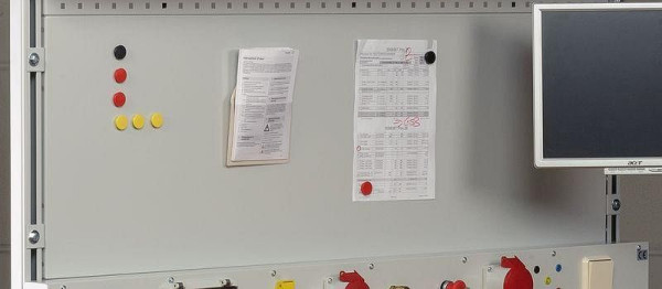 KLW Blechrückwand, 2000 x 450 mm B x H (Vollblech) mit Einhängehaken für Werkbankaufbauten, ABRWS-2000-450