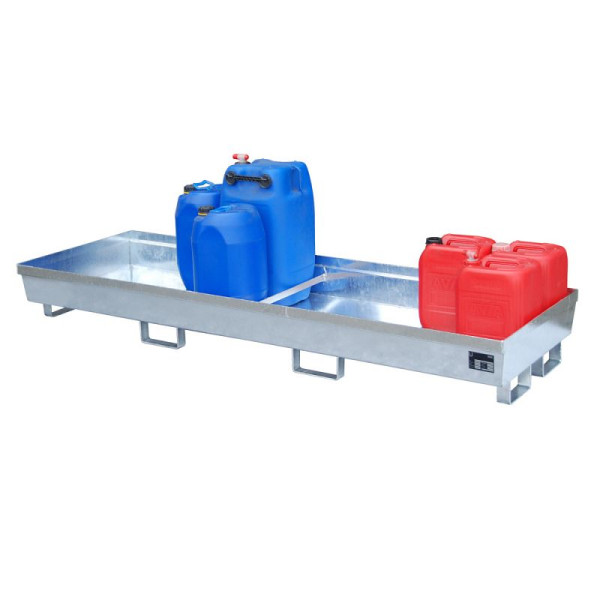 STEIN HGS Auffangwanne AO, 3 mm Stahlblech, stapelbar, 280 Liter, ohne Farbe, feuerverzinkt, Gesamthöhe 285 mm, feuerverzinkt, 79184.0024