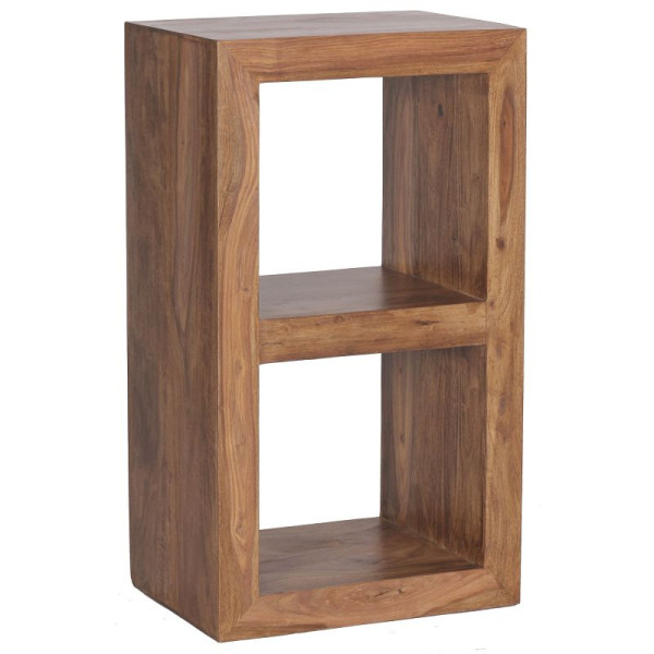 Wohnling Standregal MUMBAI Massivholz Sheesham 88 cm hoch 2 Böden Design Holz-Regal Naturprodukt, WL1.203
