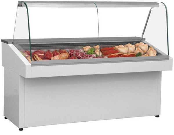 KBS Mehrzweckvitrine Basic 130 Plus, mit gebogener Frontscheibe und geschlossenem Unterbau, 561133