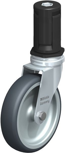 Blickle LRA-TPA 100G-ER05 Apparate-Lenkrolle mit Expander, Thermoplastisches Gummi-Elastomer, Grau, 845486