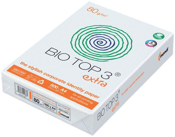 mondi BIO TOP 3® extra - A4, 80 g/qm, naturweiß, holzfrei, 500 Blatt, 2100005019