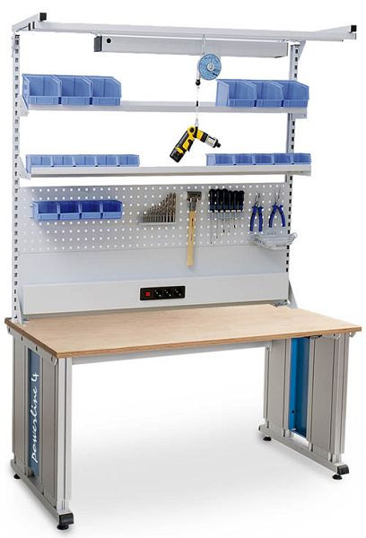Bedrunka+Hirth Powerline 4 Grundgestellkombination, elektrische Höhenverstellung, 1x Energiekanal, 1x Loch- und Magnetwand, 2000 x 900 mm, 4F.200.90-4