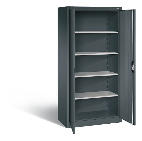 C+P Büroschrank Acurado, H1950xB930xT500mm, Farbe: Anthrazitgrau, Muldengriff, 5 OH, 9280-000 S11036