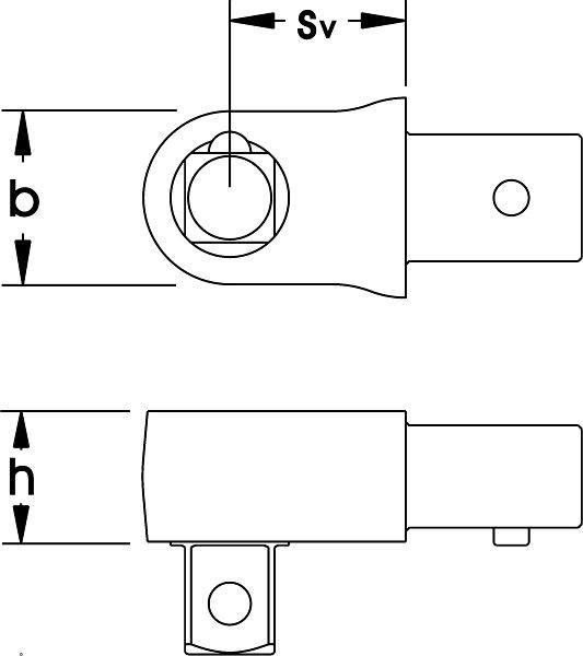 ELORA Einsteck-Vierkant, feststehend 1/4", 9x12 mm, 2074-1, 2074000010000