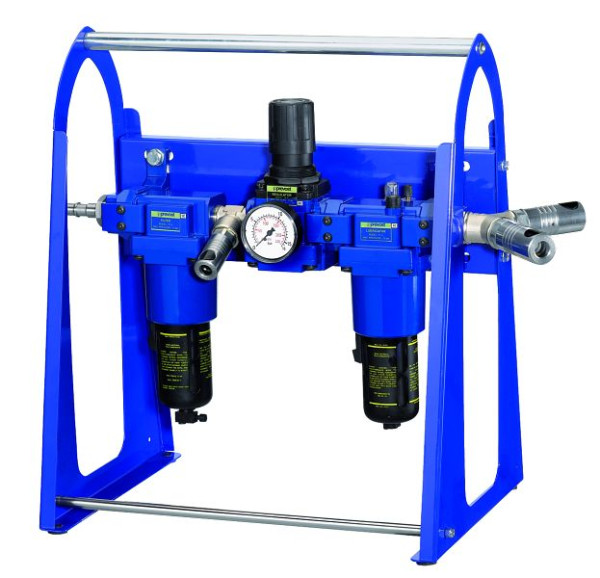Prevost Mobiler - Filterregler mit Manometer, Öler und Zwischenstück für geölte+ ungeölte Luft(Alto 4), Profil=ISO 6150 B, Eingang 1 Nippel=IRP 11, PTE LIS