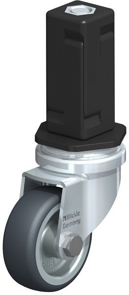 Blickle LRA-TPA 50G-EV04 Apparate-Lenkrolle mit Expander, Thermoplastisches Gummi-Elastomer, Grau, 847776
