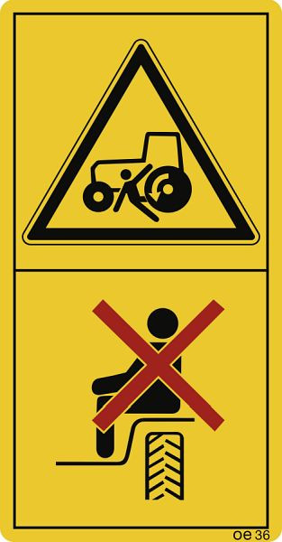 Moedel Das Mitfahren von Personen ist nur..., Folie, 50x96 mm, VE: 10 Stück/Bogen, 69716