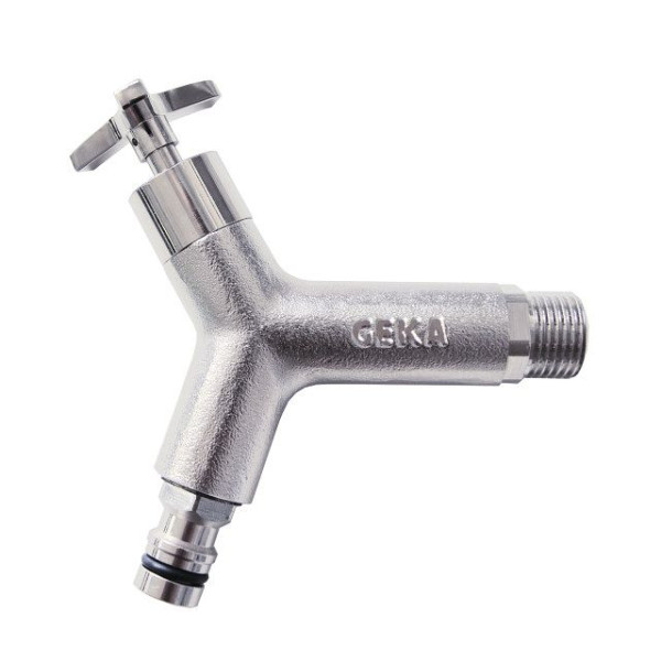 GEKA plus Design-Wasserhahn AG G1/2 Messing Chrom mit Stecker, 46.8121