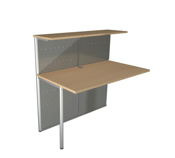 Kerkmann Kompakt-Theke Genua Anbautheke gerade, B 1160 x T 700 x H 1150 mm, alusilber/Buche, (Montage), 22399214-1