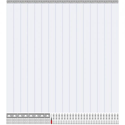 VEVOR 244x244cm Streifenvorhang Lamelle Lamellenvorhang PVC Transparent 16 Stück, PZMLPZXPTLGGHM486V0