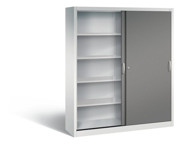 C+P Schiebetürenschrank Acurado, H1950xB1600xT400mm, Farbe: Lichtgrau / Vulkangrau, Bügelgriff, 5 OH, 2140-00 S10179