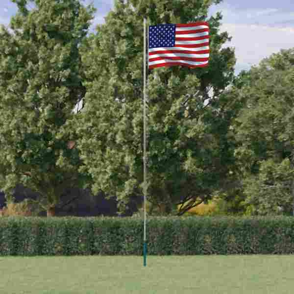 vidaXL Flagge der Vereinigten Staaten mit Mast 6,23 m Aluminium, 3147111
