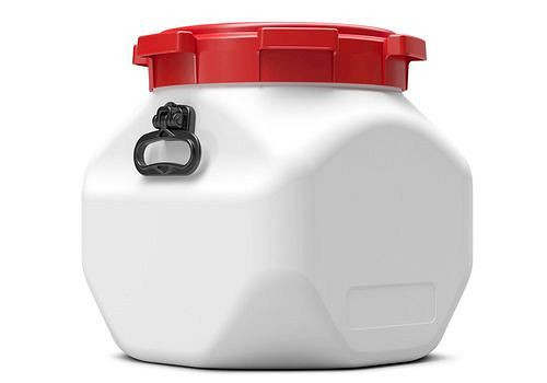 DENIOS Weithalsfass aus Polyethylen (PE), quadratisch, 40 Liter, 265661