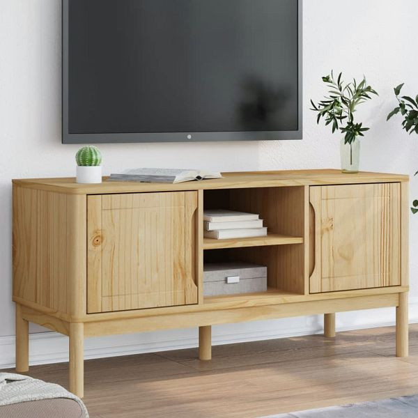 vidaXL TV-Schrank FLORO Wachsbraun 114x43x55 cm Massivholz Kiefer, 374014