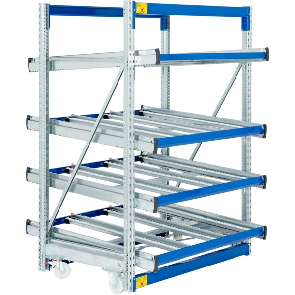 BITO Regal SDS /Regal SF4 Grund-Feld 2000x1350x1300 6RL gerade /verfahrbar/unmontiert RAL5010, C0860-0035