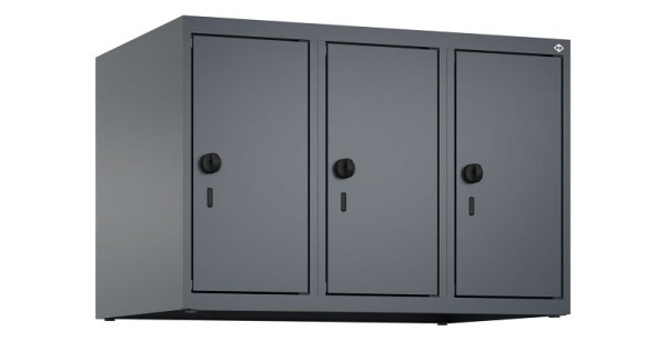 C+P Schrankaufsatz Classic PLUS, Aufsatzschrank, 7016/7016, Drehriegel, 500x750x500mm, 3 Abteile, 080090-39 S10012