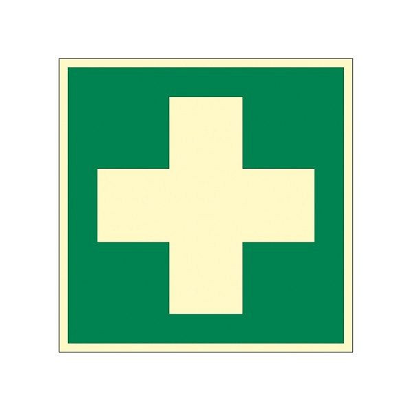 WERO Rettungszeichen: Erste Hilfe, ISO 7010, 20 x 20 cm, Klebefolie, 290088