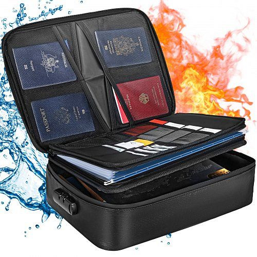VEVOR Feuerfeste Wasserdichte Dokumentenbox 360 x 270 x 105 mm, Feuerfeste Geldtasche, Tragbare Brieftasche, XSFHW14210641H7Q1V0
