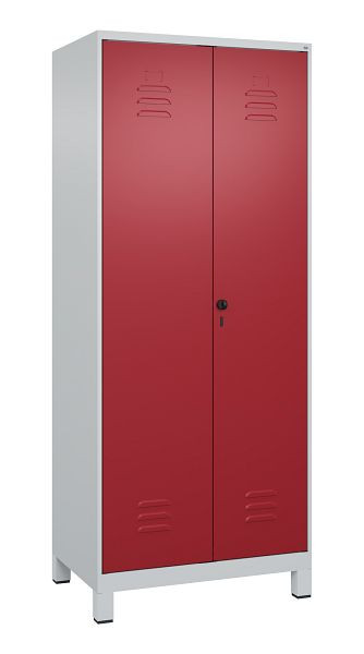 C+P Mehrzweckschrank Classic PLUS, Wäsche-/Kombispind, Füße, 2 Abteile, 1950x800x500mm, 7035/3003, Sicherheits-Drehriegel, 080610-22 S10001