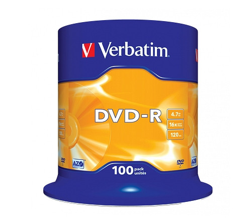 Verbatim DVD-R 4,7GB 16x 100er Spindel, 43549