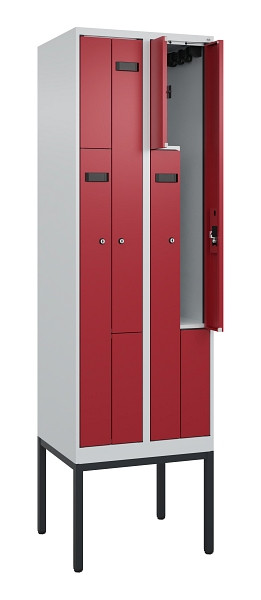 C+P Z-Spind Evolo PLUS, Gestell, 4 Fächer, 2120x600x500mm, 7035/3003, Zylinderschloss, 0490337-204 S10031