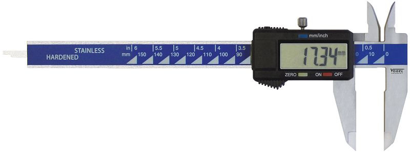 Vogel Germany Elektronischer Digital-Messschieber für Linkshänder, 150 mm / 6 inch, 202037
