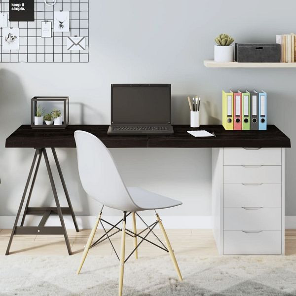 vidaXL Tischplatte Dunkelbraun 160x60x(2-6)cm Massivholz Eiche, 3156451