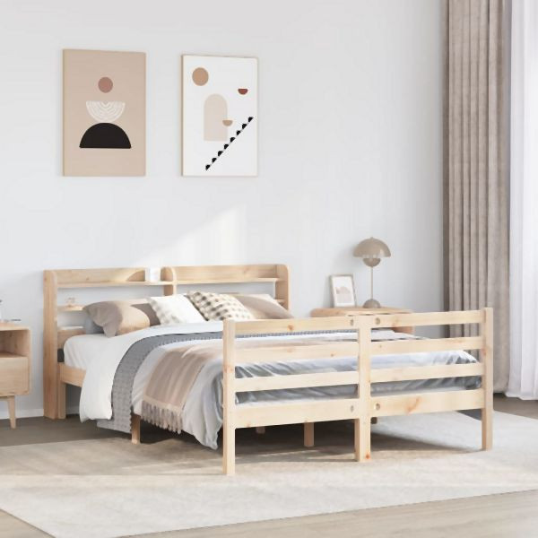 vidaXL Bettgestell mit Kopfteil ohne Matratze 120x200 cm, 3306643