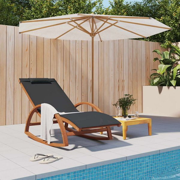 vidaXL Schaukelstuhl Grau Textilene und Massivholz Pappel, 363472