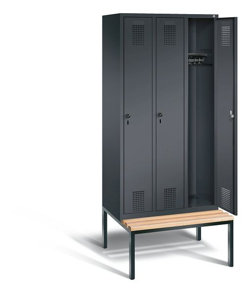 C+P Garderobenschrank Evolo, H2090xB900xT815mm, Farbe: Schwarzgrau, 48050-30 S10065