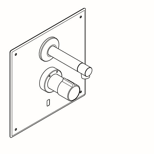 KWC Wascharmatur, F5, elektronisch gesteuert, Thermostatbatterie, UP, Ausladung 200mm, 6l, Umrüstung AQUA104, 2030058159