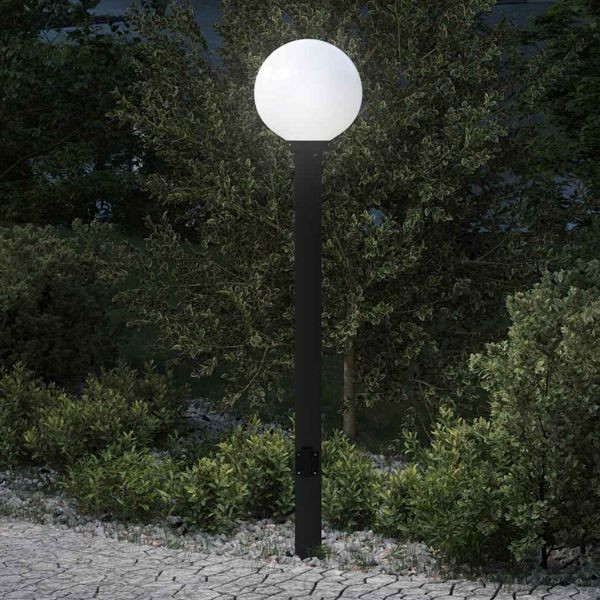 vidaXL Pollerleuchte mit Auslass 120 cm Schwarz IP44, 4006121