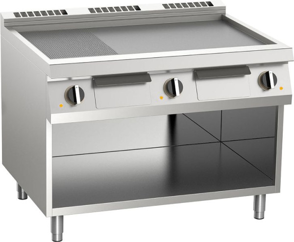 KBS Elektro-Grillplatte aus Edelstahl 2/3 glatt + 1/3 gerillt 16,2kW 3 Heizzonen, 10412457