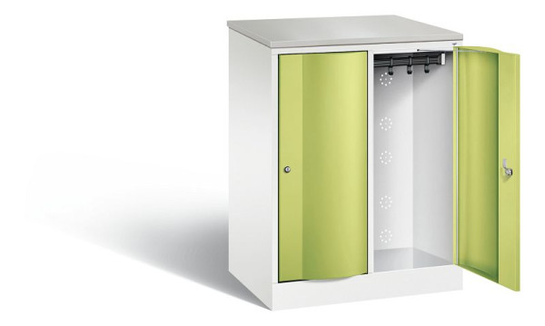 C+P Garderobenschrank Resisto, H1077xB772xT540mm, Farbe: Verkehrsweiß / Viridingrün, 8271-272 S10098