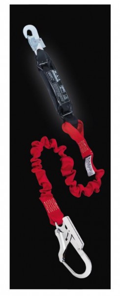 MAS Bandfalldämpfer-Verbindungsmittel, Typ FlexBelt, geprüft: DIN-EN 354, dehnbares Gurtband 50 mm, 2,0 m lang, Haken MAS 51+MAS 50, 634200