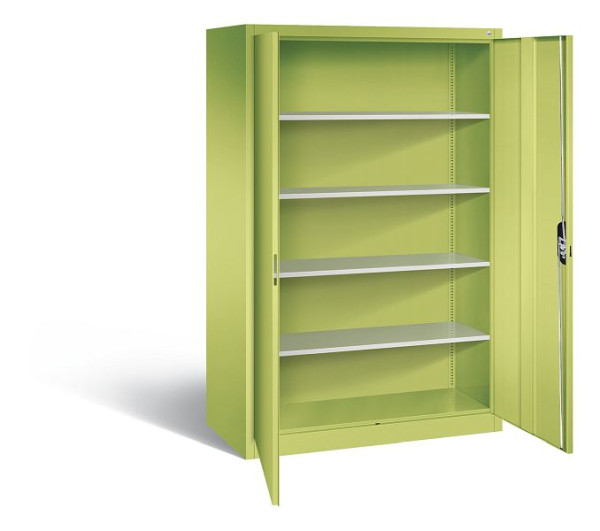 C+P Büroschrank Acurado, H1950xB1200xT600mm, Farbe: Viridingrün / Viridingrün, Muldengriff, 5 OH, 9490-000 S10623