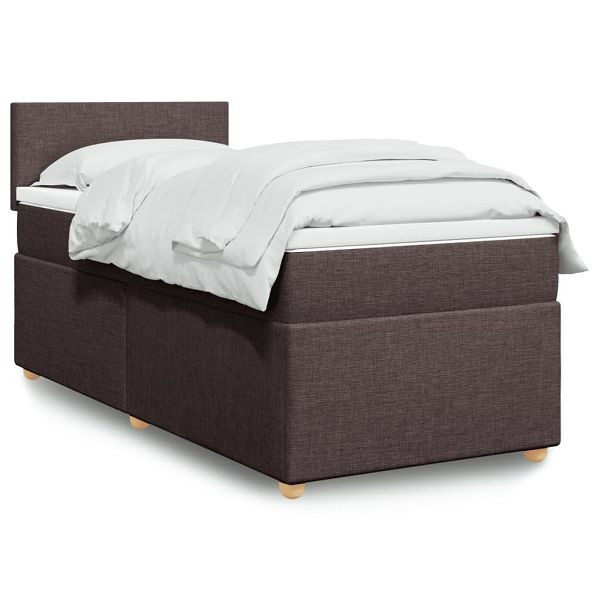 vidaXL Boxspringbett mit Matratze Dunkelbraun 80x200 cm Stoff, 3286503