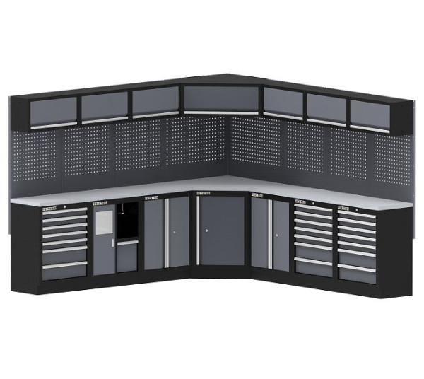 FEISTOS Werkstatteinrichtung Ferros 31E Schwarz, Grau, 46x291x200cm, FE99911011S