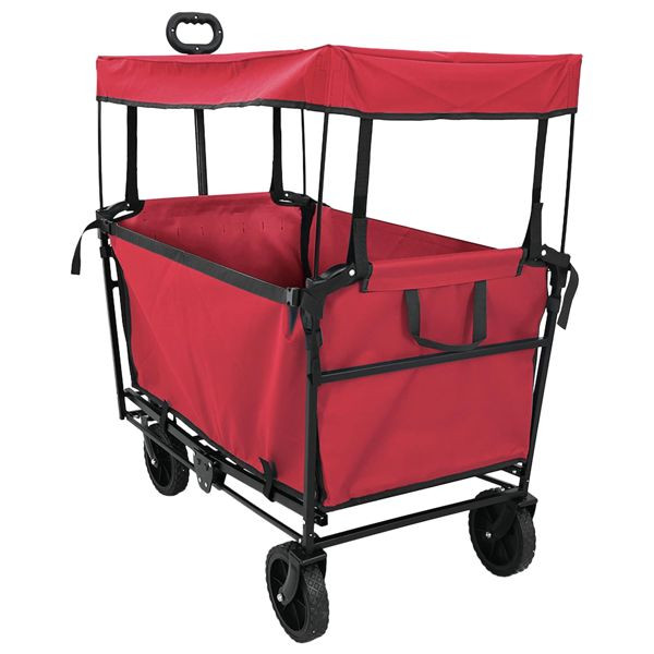 vidaXL Klapp-Handwagen Rot 105 x 56,5 x 116 cm Oxford-Stoff, 42020665