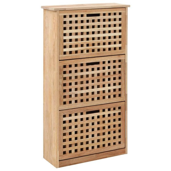 vidaXL Schuhschrank 55 x 20 x 104 cm Walnuss Massivholz, 247600