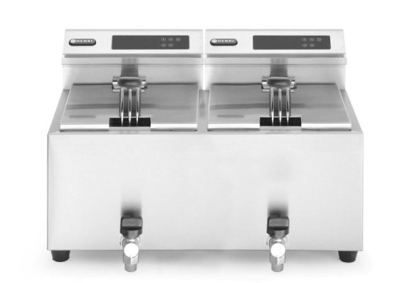 Hendi Fritteuse Profi Line digital- mit Ablasshahn 2 x 8 L, 207376